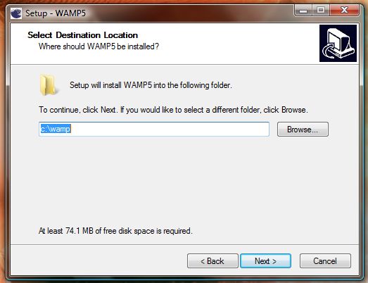 Wamp install destination