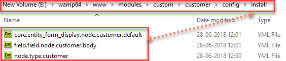 Module customer files