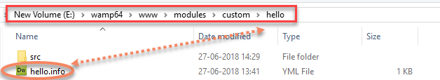 Module info YAML configuration file