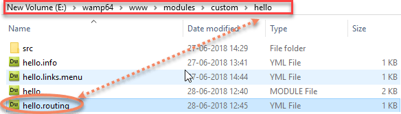 Create custom module routing file