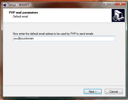 Wamp install set email configuration